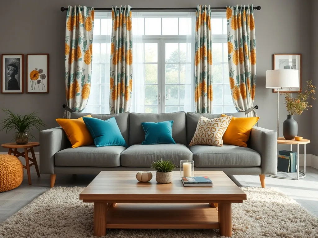 Szary salon: jakie zasłony wybrać, aby ożywić przestrzeń?