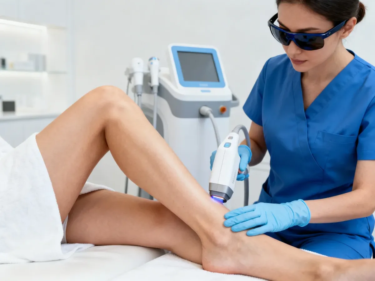 Zabieg depilacji laserowej wykonywany w profesjonalnym gabinecie